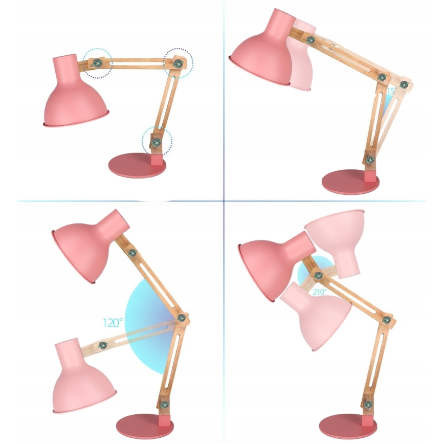 Lampada da tavolo 1xE27/40W/230V rosa