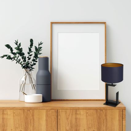 Lampada da tavolo 1xE27/60W/230V 45 cm blu/dorato