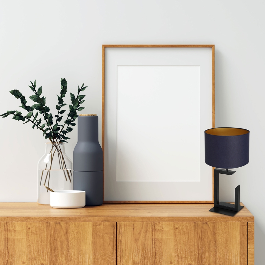 Lampada da tavolo 1xE27/60W/230V 45 cm blu/dorato