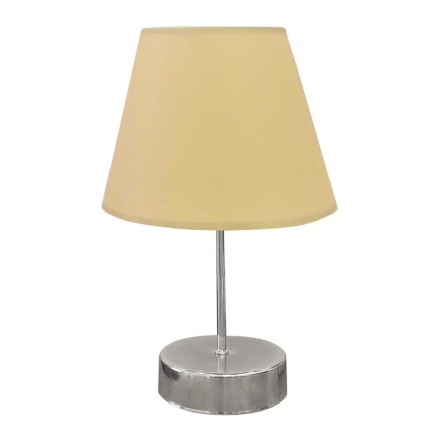 Lampada da tavolo 1xE27/60W/230V beige/cromo lucido