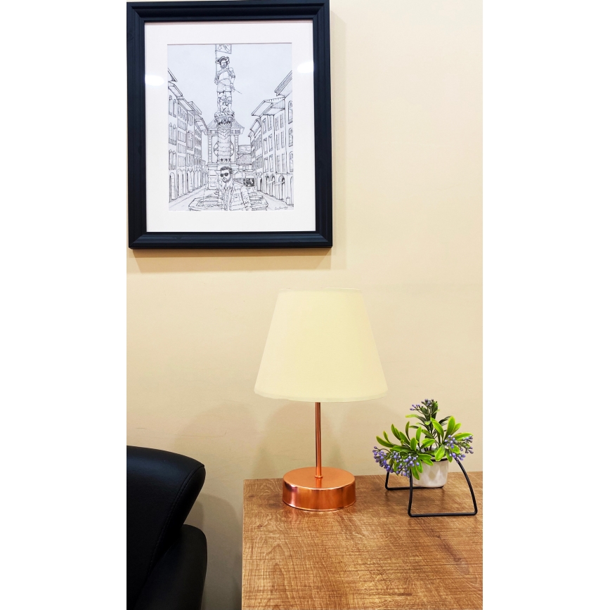 Lampada da tavolo 1xE27/60W/230V beige/rame