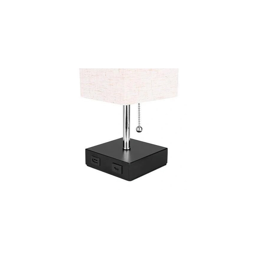 Lampada da tavolo 1xE27/60W/230V con USB caricatore