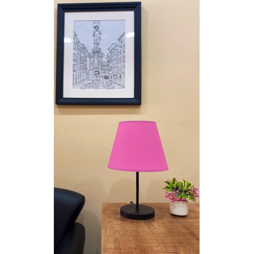 Lampada da tavolo 1xE27/60W/230V rosa/nero
