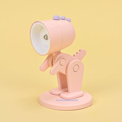 Lampada da tavolo a LED 0,06 W/3xLR41 dinosauro rosa
