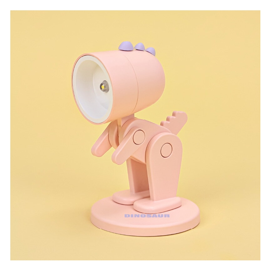Lampada da tavolo a LED 0,06 W/3xLR41 dinosauro rosa