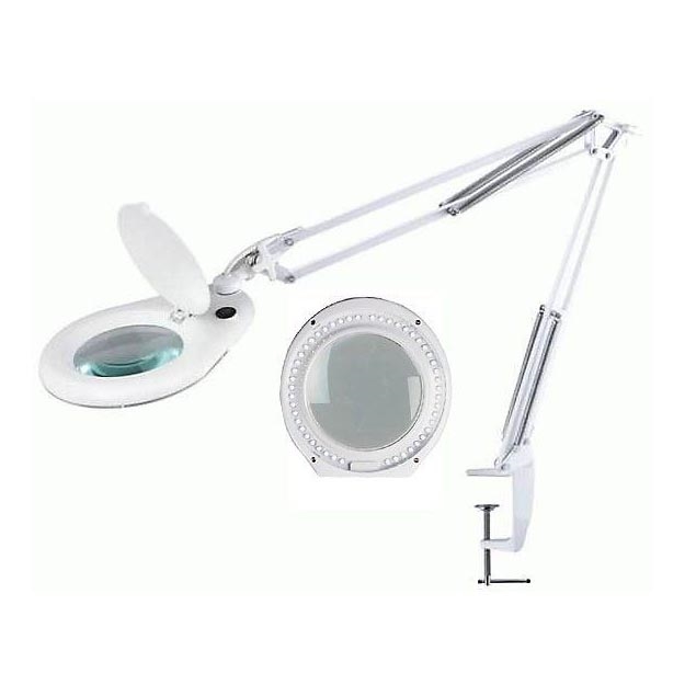 Lampada da tavolo a LED con lente d'ingrandimento e clip LED/15W/230V