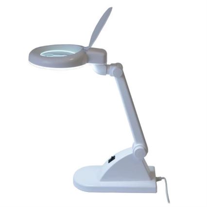 Lampada da tavolo a LED con lente d'ingrandimento LED/6W/230V bianca