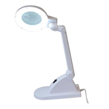 Lampada da tavolo a LED con lente d'ingrandimento LED/6W/230V bianca
