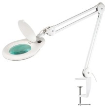 Lampada da tavolo a LED con lente d'ingrandimento LED/9W/230V bianca