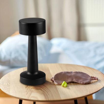 Lampada da tavolo dimmerabile a sfioramento LED SIMPLY/5V 2700/4000/6500K 800 mAh nera