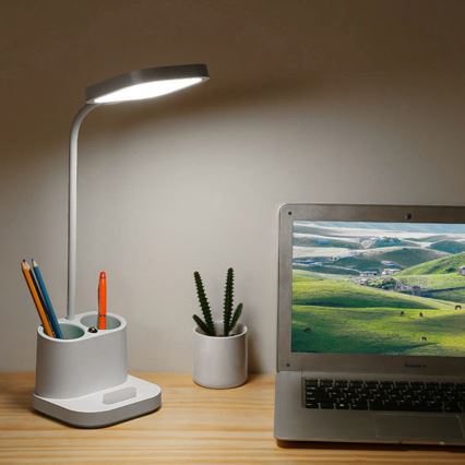 Lampada da tavolo a LED dimmerabile con ricarica con supporto e power bank LED/5W/5V 2400mAh