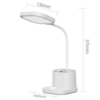 Lampada da tavolo a LED dimmerabile con ricarica con supporto e power bank LED/5W/5V 2400mAh