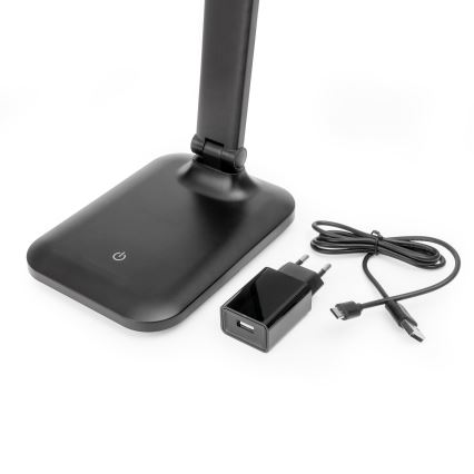 Lampada da tavolo a LED dimmerabile con USB port REMUS LED/5W/230V nero