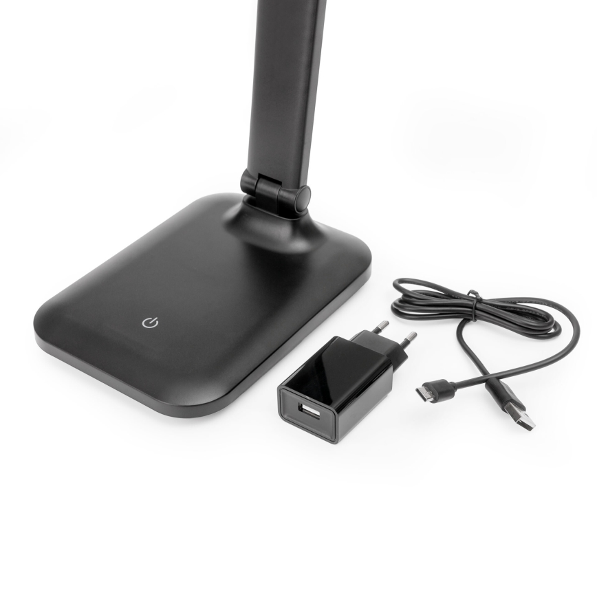 Lampada da tavolo a LED dimmerabile con USB port REMUS LED/5W/230V nero