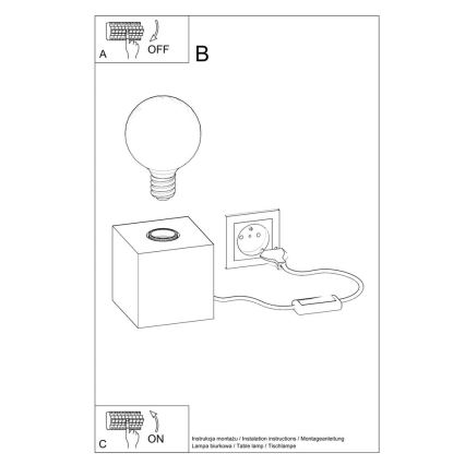 Lampada da tavolo ABEL 1xE27/60W/230V calcestruzzo