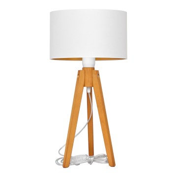 Lampada da tavolo ALBA 1xE27/15W/230V bianco/oro/quercia