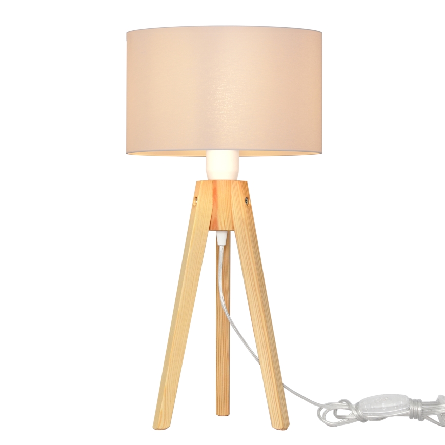 Lampada da tavolo ALBA 1xE27/15W/230V bianco/pino