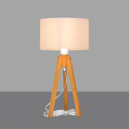 Lampada da tavolo ALBA 1xE27/15W/230V bianco/quercia