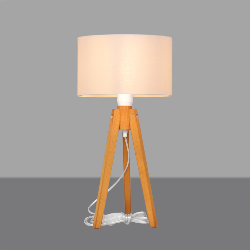 Lampada da tavolo ALBA 1xE27/15W/230V bianco/quercia