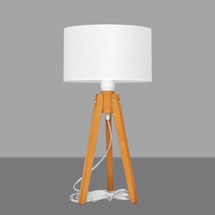 Lampada da tavolo ALBA 1xE27/15W/230V bianco/quercia