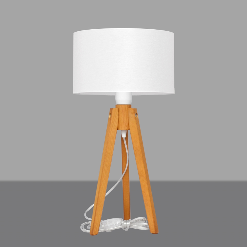 Lampada da tavolo ALBA 1xE27/15W/230V bianco/quercia