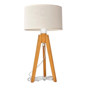 Lampada da tavolo ALBA 1xE27/15W/230V color crema/quercia