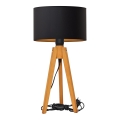 Lampada da tavolo ALBA 1xE27/15W/230V nero/oro/quercia