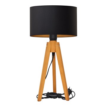 Lampada da tavolo ALBA 1xE27/15W/230V nero/oro/quercia