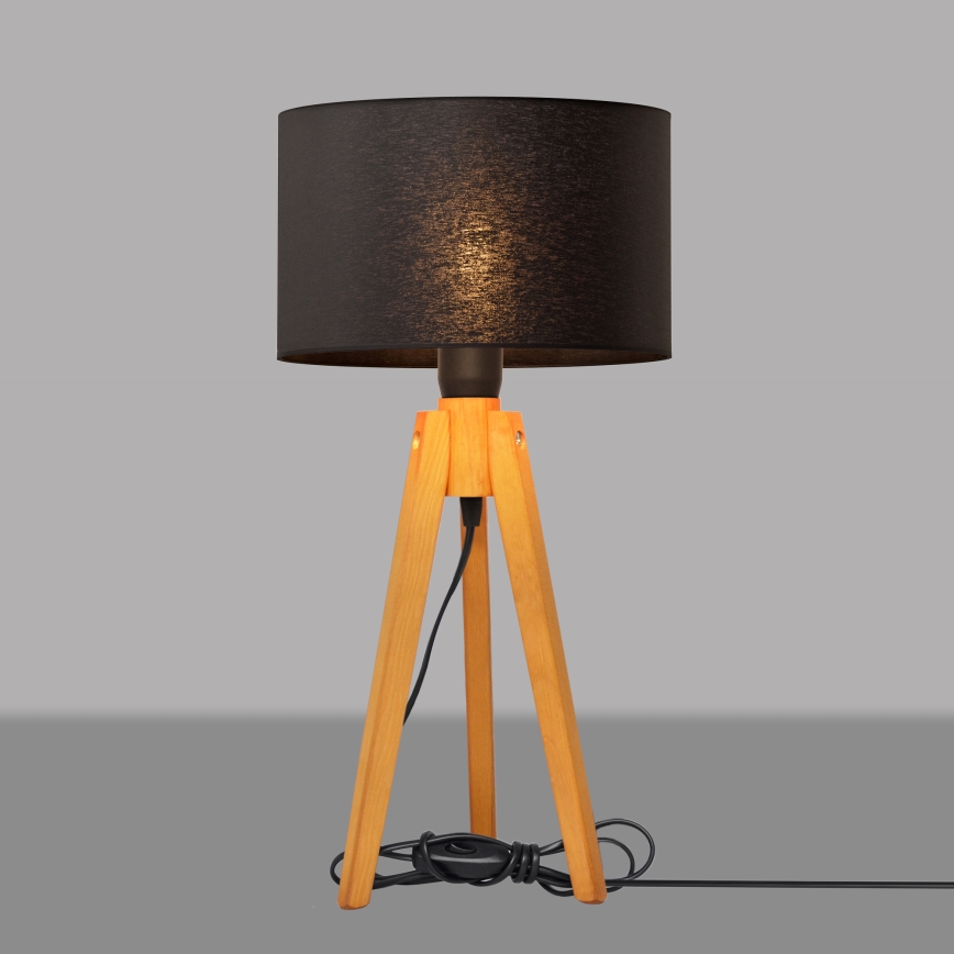 Lampada da tavolo ALBA 1xE27/15W/230V nero/quercia