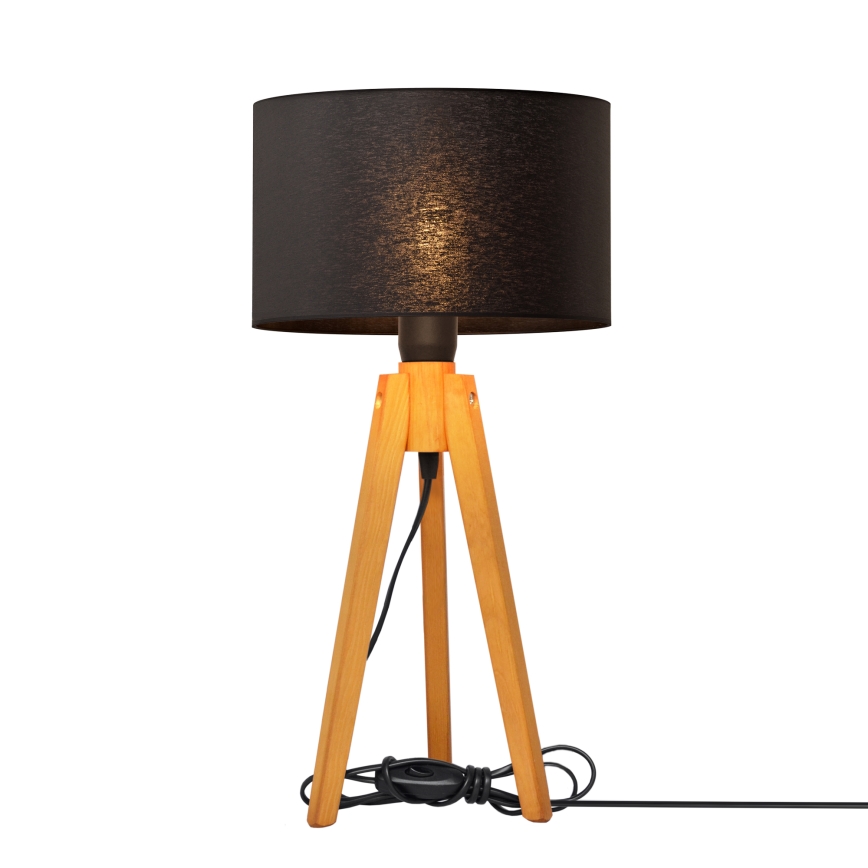 Lampada da tavolo ALBA 1xE27/15W/230V nero/quercia