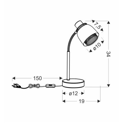 Lampada da tavolo ALEKSANDRIA 1xE14/40W/230V nero/oro