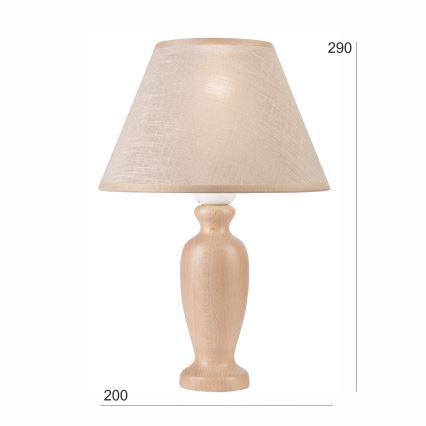 Lampada da tavolo AMFORA 1xE27/60W/230V beige/faggio