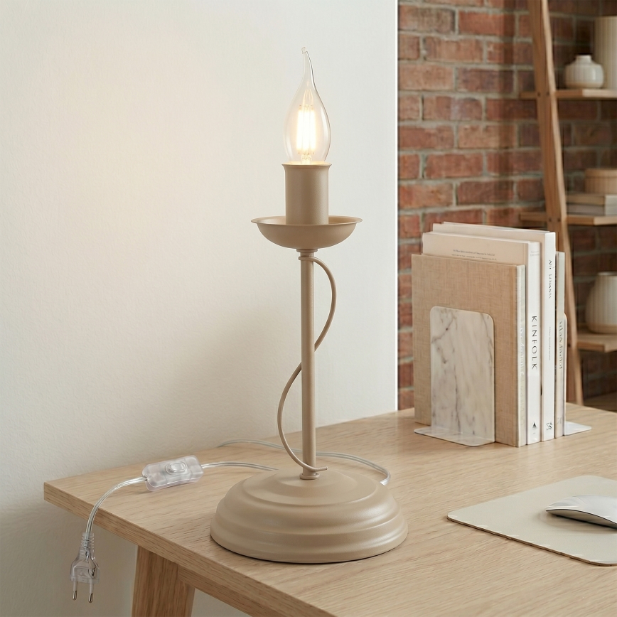Lampada da tavolo ANTON 1xE14/60W/230V beige