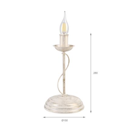 Lampada da tavolo ANTON 1xE14/60W/230V bianco patinato