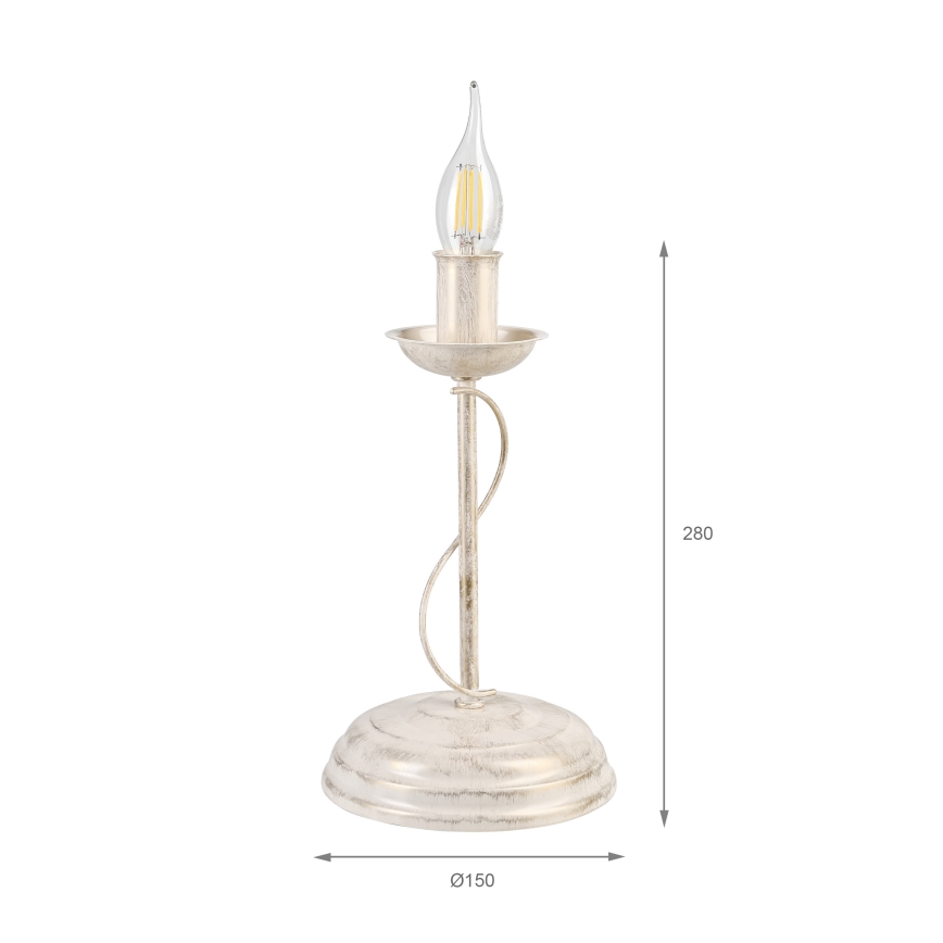 Lampada da tavolo ANTON 1xE14/60W/230V bianco patinato