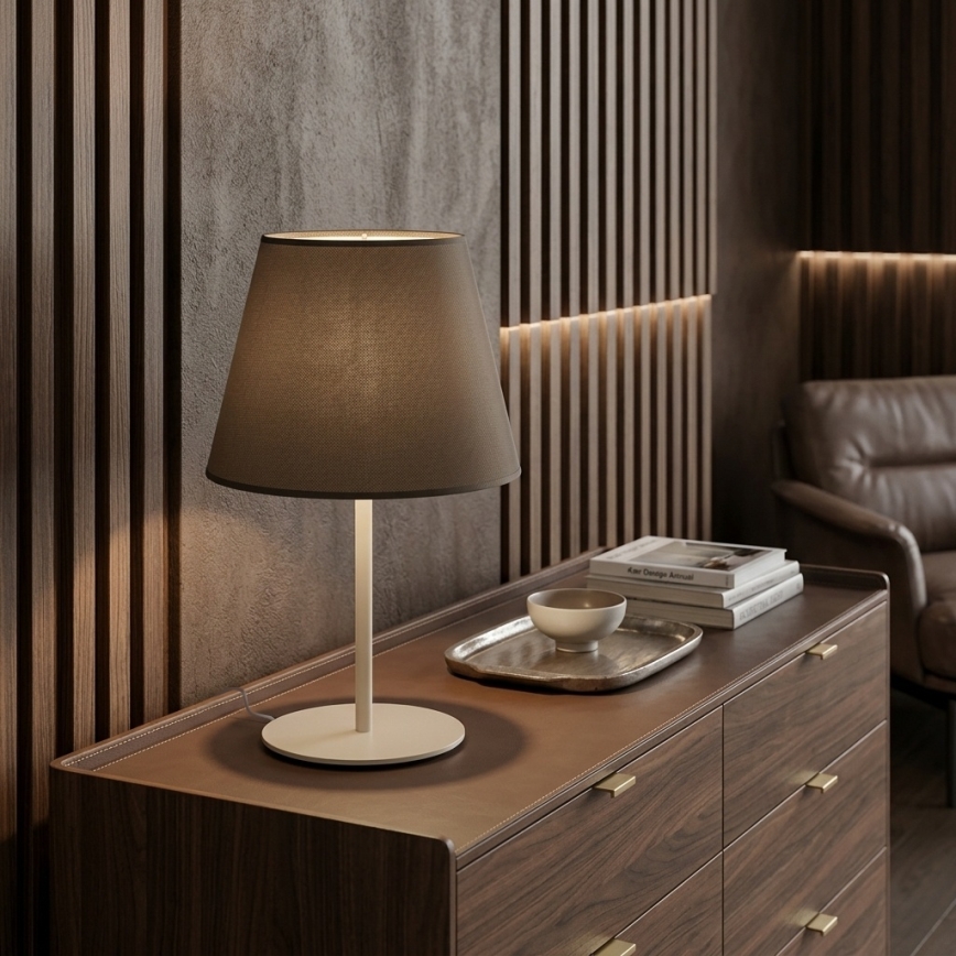 Lampada da tavolo ARDEN 1xE27/15W/230V beige/marrone