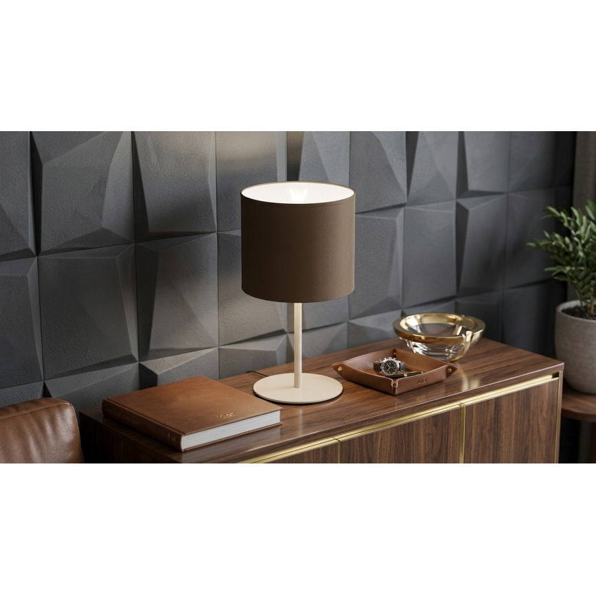 Lampada da tavolo ARDEN 1xE27/15W/230V beige/marrone