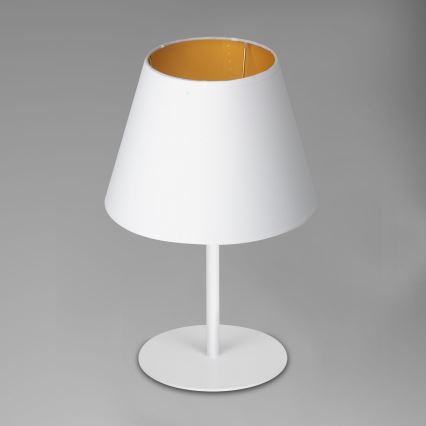 Lampada da tavolo ARDEN 1xE27/60W/230V diametro 20 cm bianco/oro