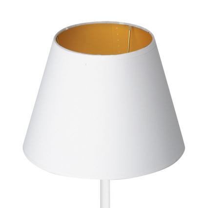 Lampada da tavolo ARDEN 1xE27/60W/230V diametro 20 cm bianco/oro