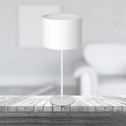 Lampada da tavolo ARDEN 1xE27/60W/230V diametro 25 cm bianco