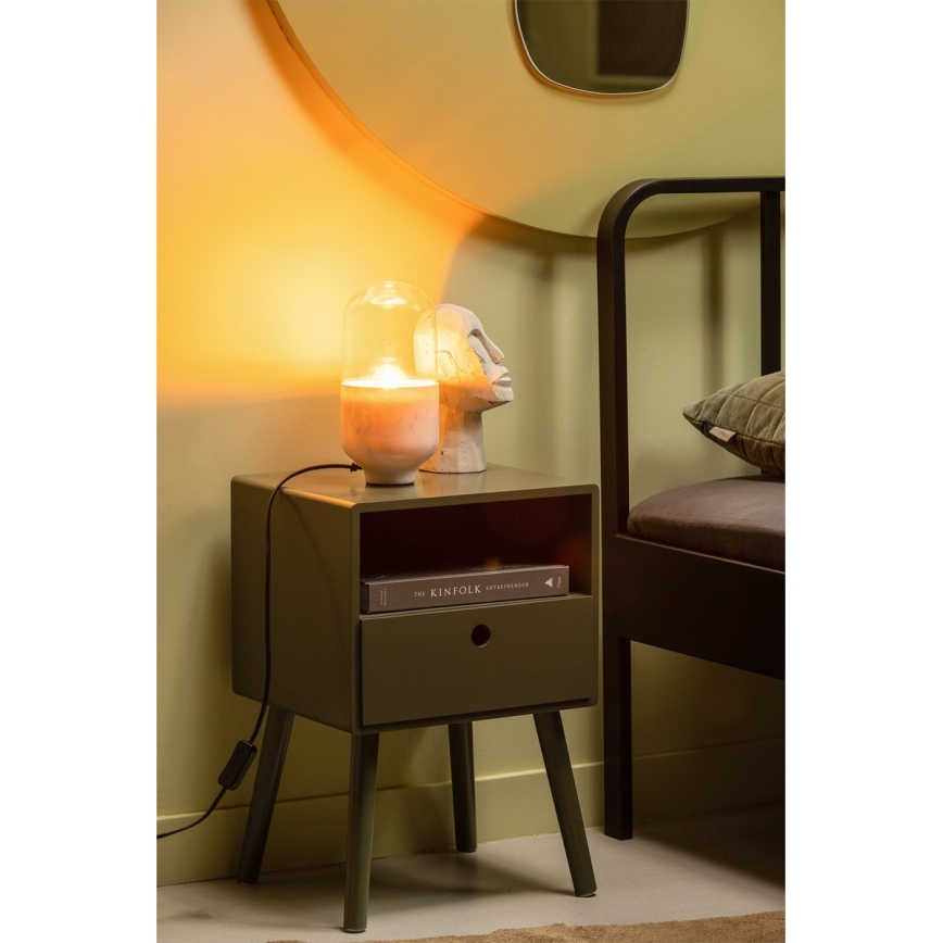 Lampada da tavolo ASEL 1xE27/25W/230V marmo bianco