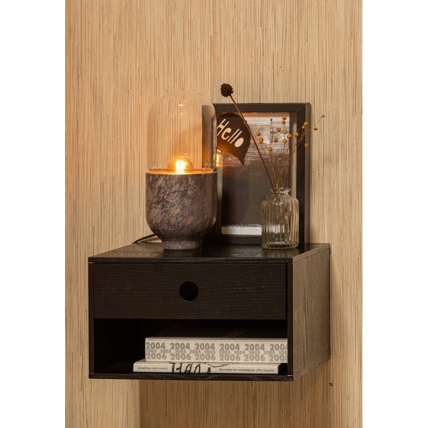 Lampada da tavolo ASEL 1xE27/25W/230V marmo grigio/marrone