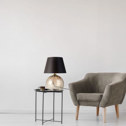 Lampada da tavolo AUREA 1xE27/15W/230V nero/beige