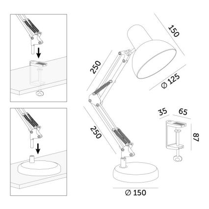 Lampada da tavolo AURIQ 1xE27/60W/230V blu