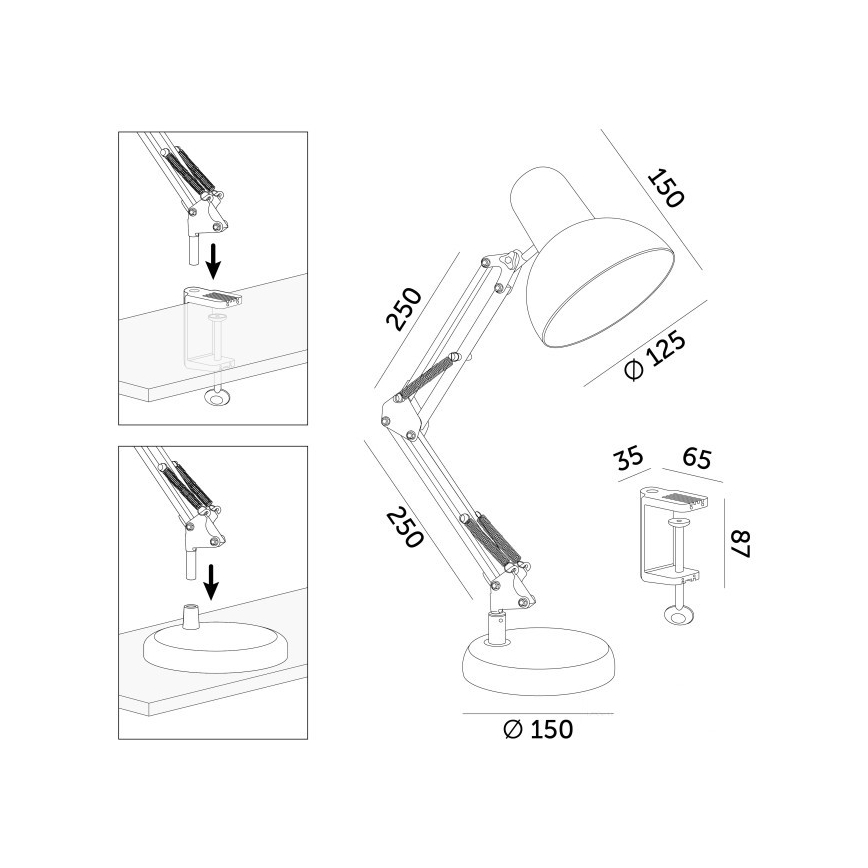 Lampada da tavolo AURIQ 1xE27/60W/230V blu