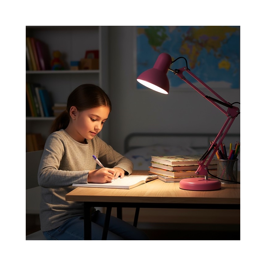 Lampada da tavolo AURIQ 1xE27/60W/230V rosa