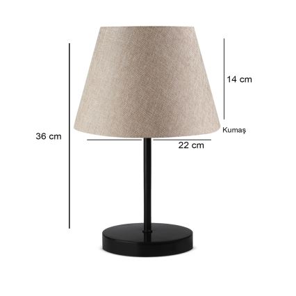 Lampada da tavolo AYD 1xE27/40W/230V beige/nera