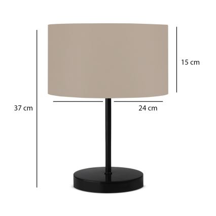 Lampada da tavolo AYD 1xE27/40W/230V beige/nera