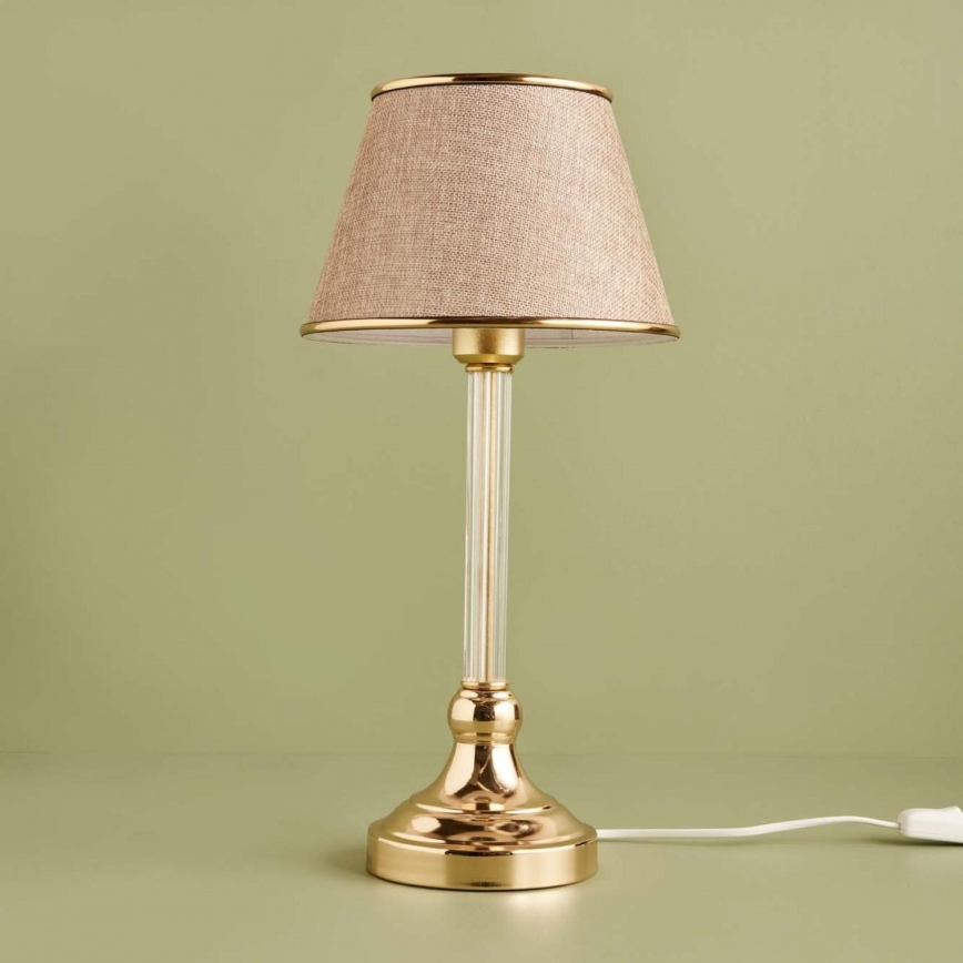 Lampada da tavolo AYD 1xE27/40W/230V beige/oro