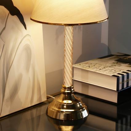 Lampada da tavolo AYD 1xE27/40W/230V beige/oro